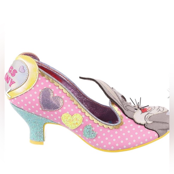 NWT Irregular Choice Looney Tunes Bunny Love Pink heels shoes size 11 - Picture 3 of 14